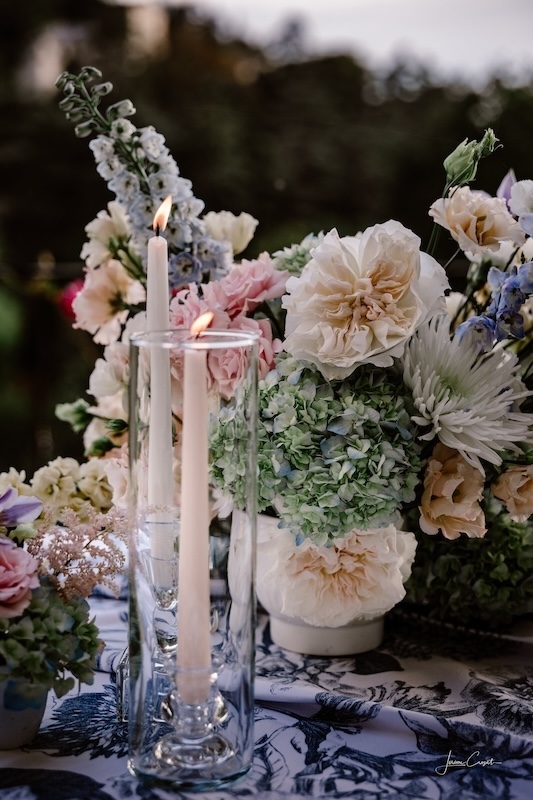 Duo bougeoir et vase protège-flamme